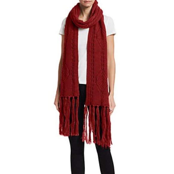 Isabel Marant extra long cable knit scarf, red, 100% wool - Picture 1 of 5